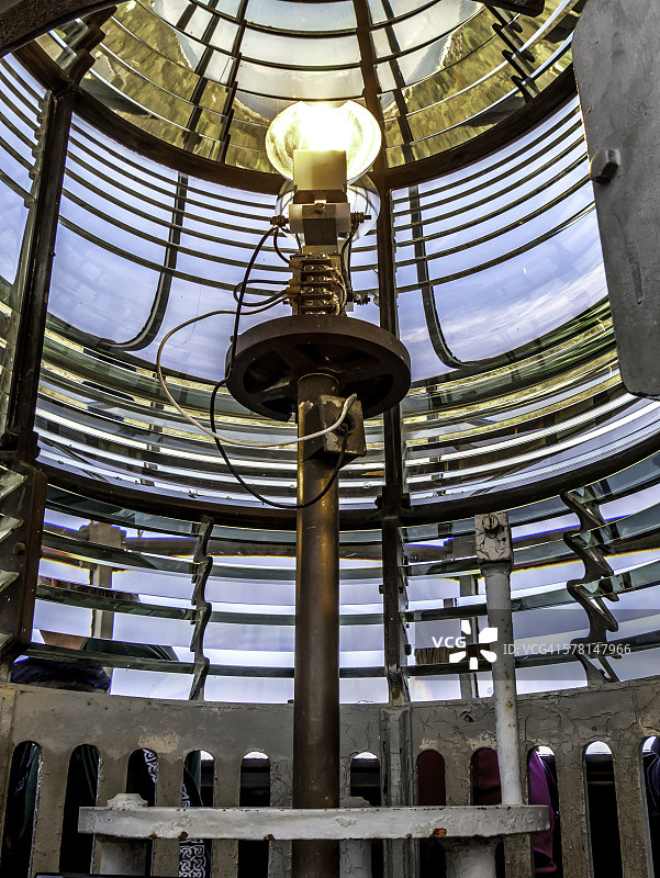 桑迪胡克灯塔中的菲涅尔透镜图片素材