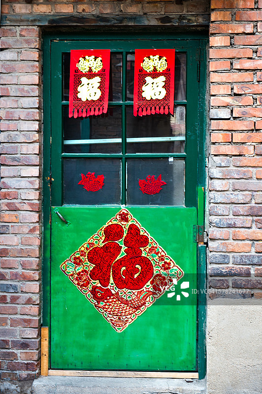中国天津市的对联和门图片素材