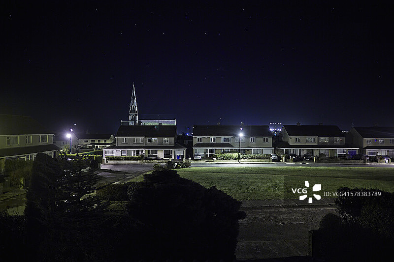 夜间住宅区图片素材