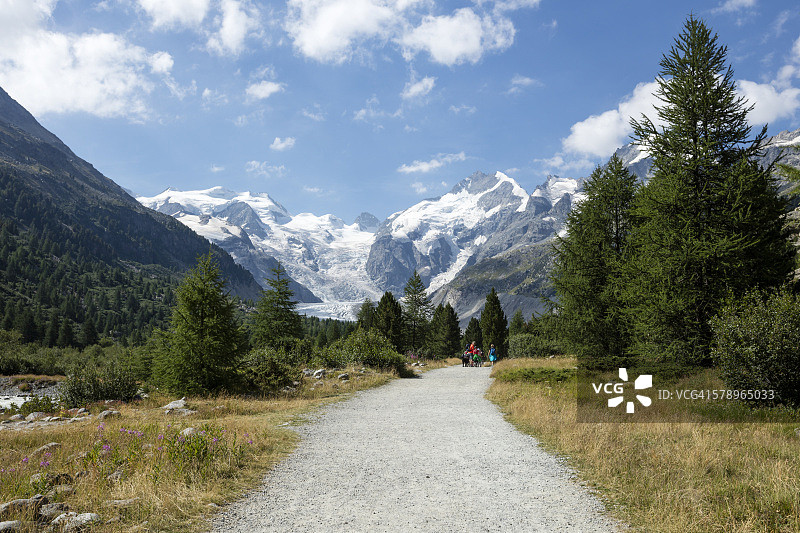 瑞士恩嘎丁莫尔特拉奇冰川图片素材