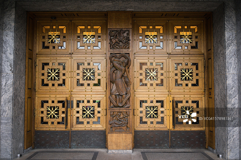 奥斯陆市政厅的门图片素材