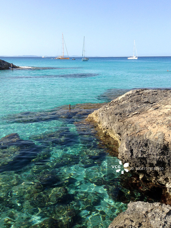 卡洛德圣阿古斯蒂（Es Caló），西班牙巴利阿里群岛福门特拉岛图片素材