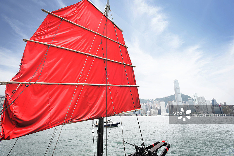 香港维多利亚港的船图片素材