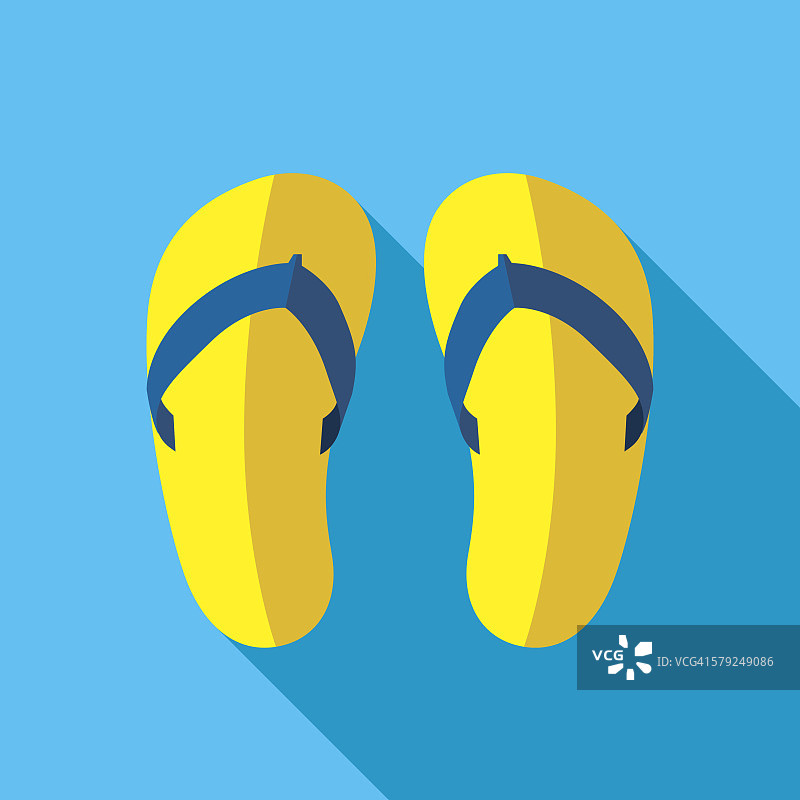 海滩拖鞋扁平图标图片素材