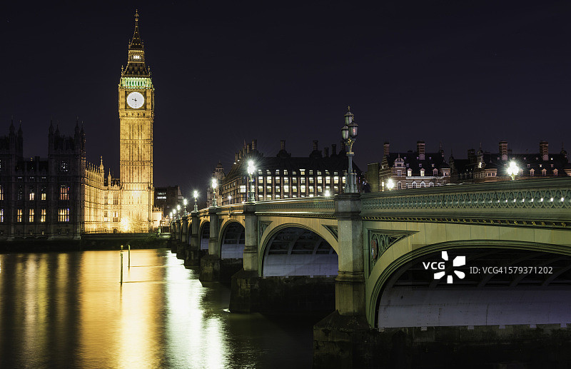 大本钟和威斯敏斯特桥图片素材