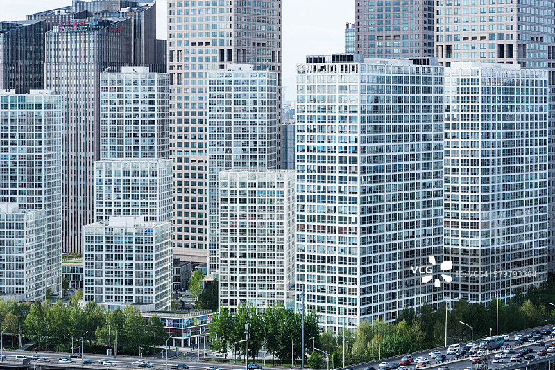 北京建外SOHO的摩天大楼图片素材