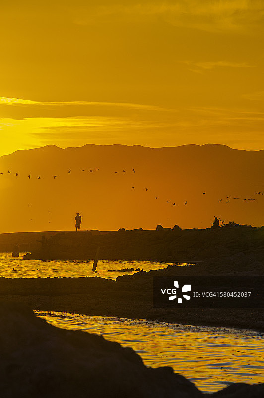 索尔顿海日落图片素材