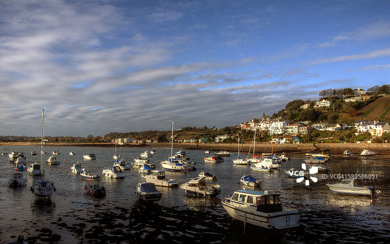 戈雷港口日出落潮图片素材