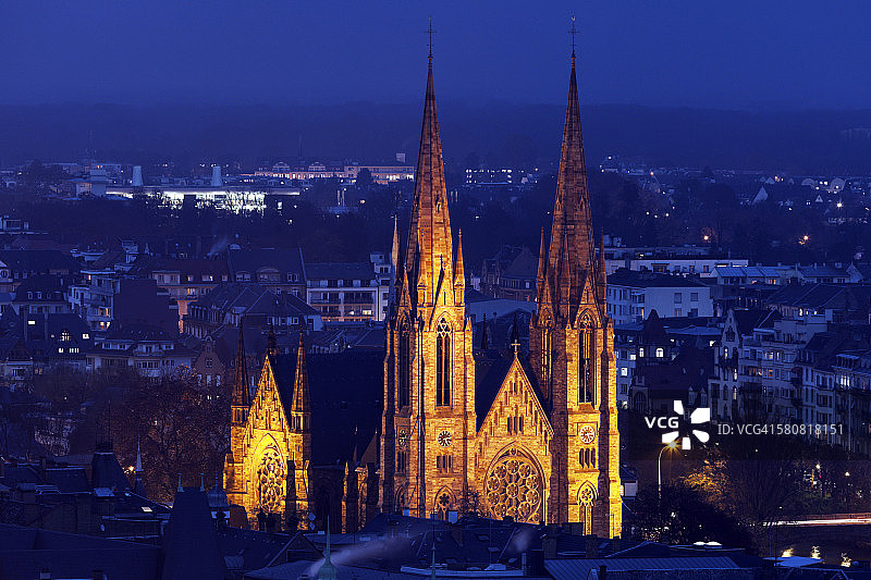 法国阿尔萨斯斯特拉斯堡圣保罗教堂图片素材