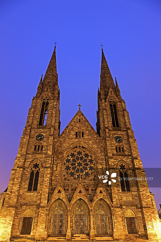 法国阿尔萨斯斯特拉斯堡圣保罗教堂图片素材