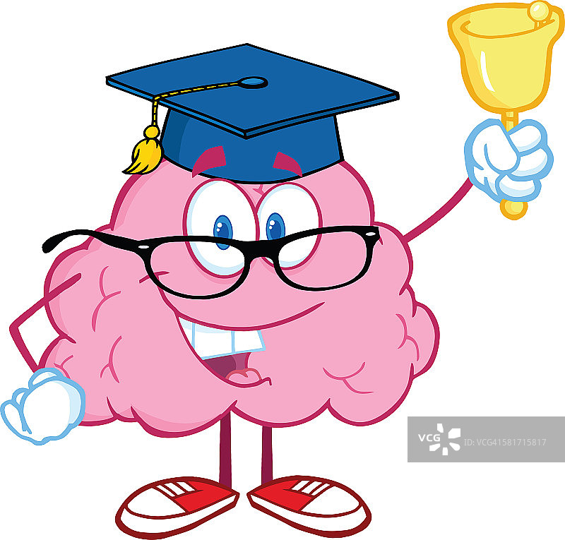 摇铃的大脑老师卡通形象图片素材