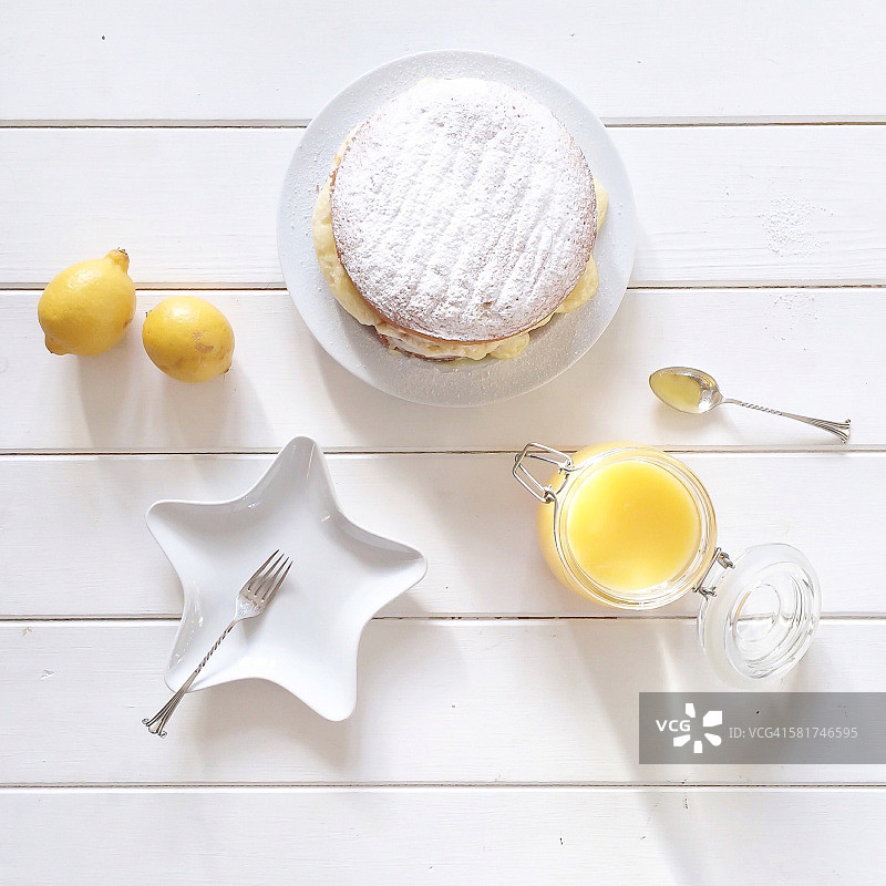 柠檬凝乳柠檬蛋糕图片素材