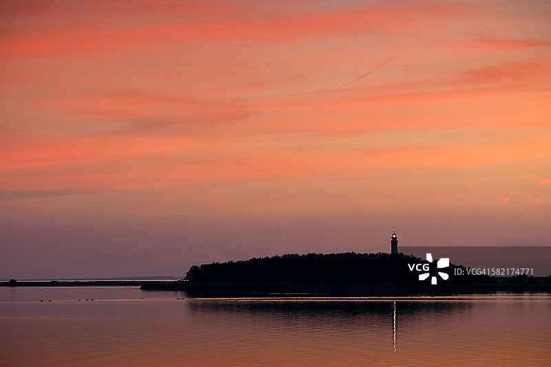 灯塔日落图片素材