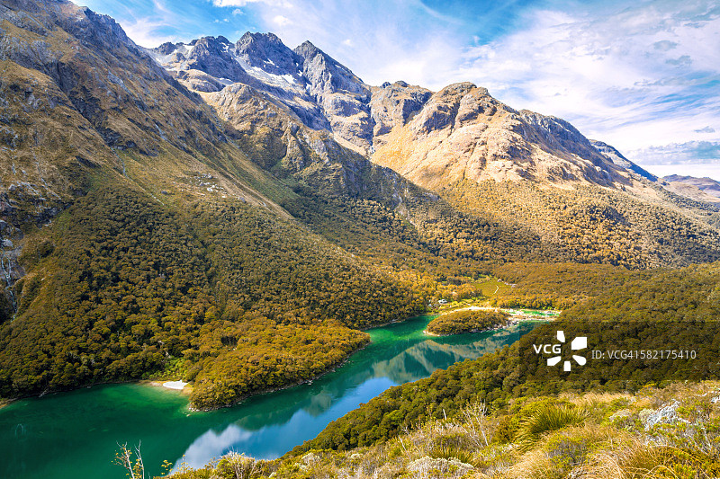 新西兰路特本步道麦肯齐湖图片素材