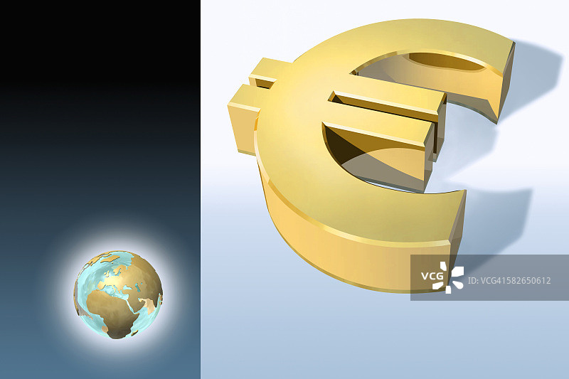 欧元符号和地球图片素材