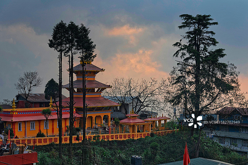 印度大吉岭的佛教寺庙图片素材