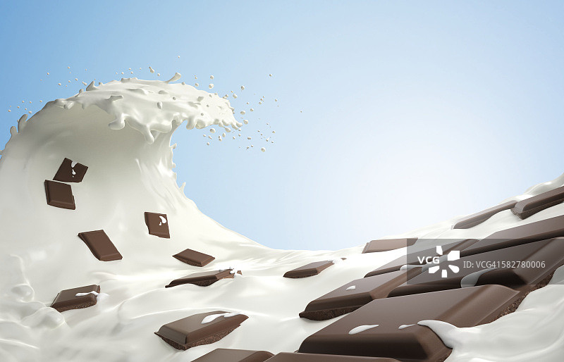 巧克力牛奶波浪图片素材