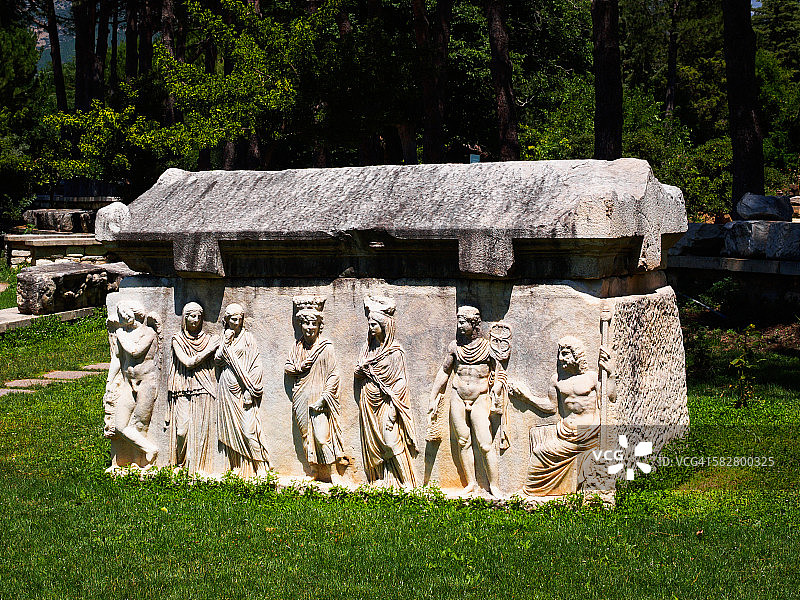 土耳其阿佛洛狄西亚的利西亚装饰墓图片素材