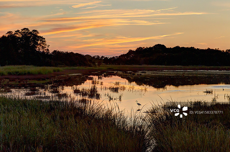雷蒙德池塘的日落图片素材
