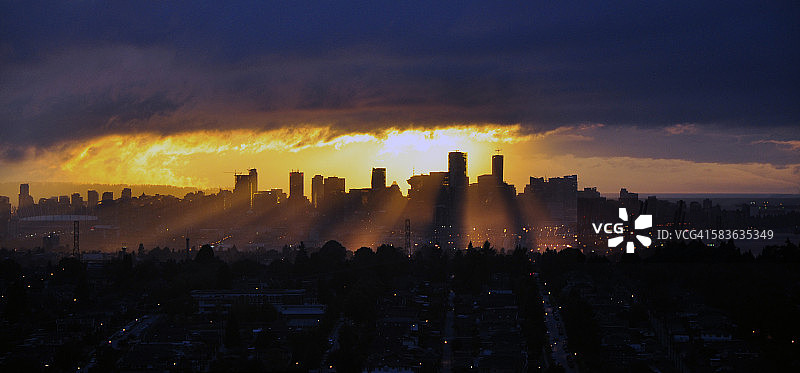 温哥华日落美景图片素材
