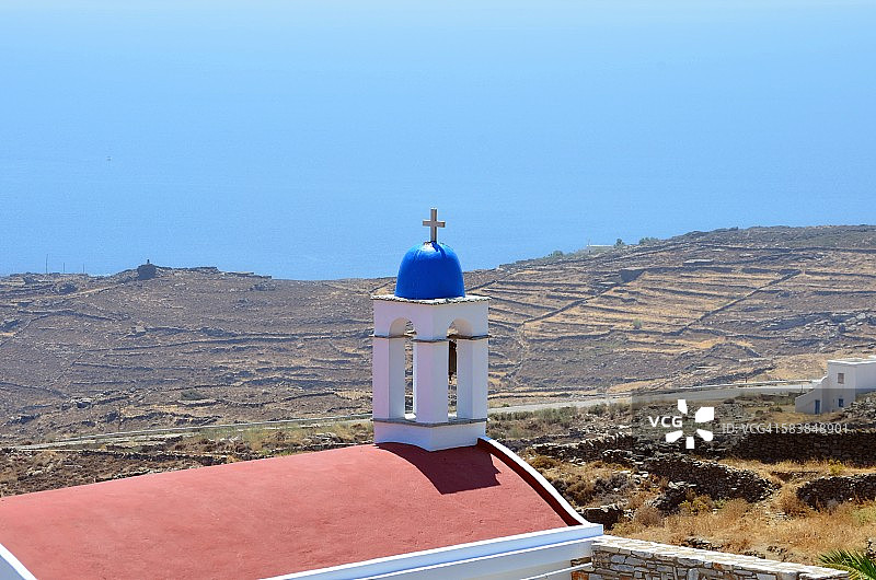 蒂诺斯岛东正教教堂，基克拉泽斯群岛，希腊图片素材