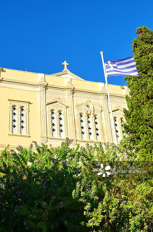 希腊蒂诺斯岛的东正教教堂图片素材
