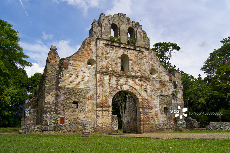 哥斯达黎加乌哈拉斯殖民教堂遗址图片素材