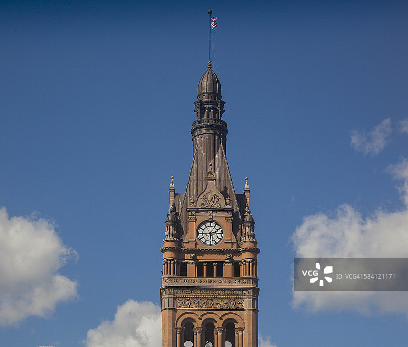 密尔沃基市政厅钟楼，威斯康星州，密尔沃基图片素材