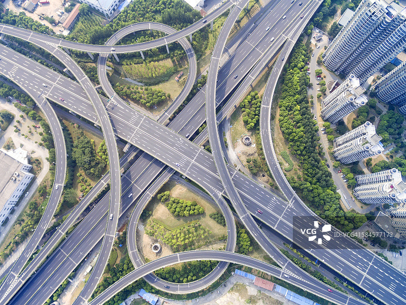 高速公路立交桥鸟瞰图片素材