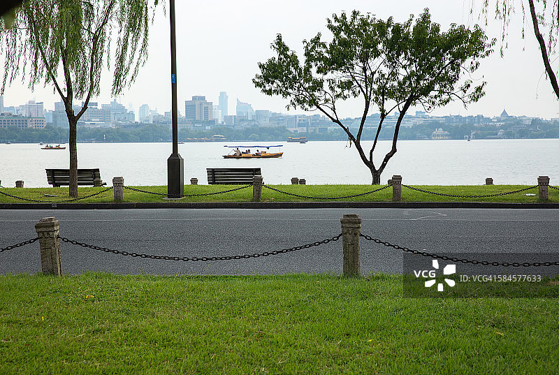 中国杭州白堤风光图片素材