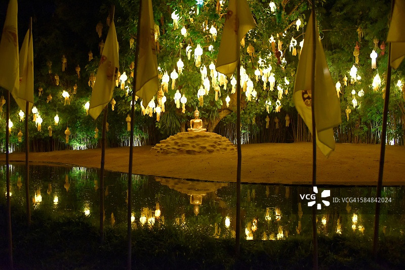 清迈盼道寺金佛图片素材