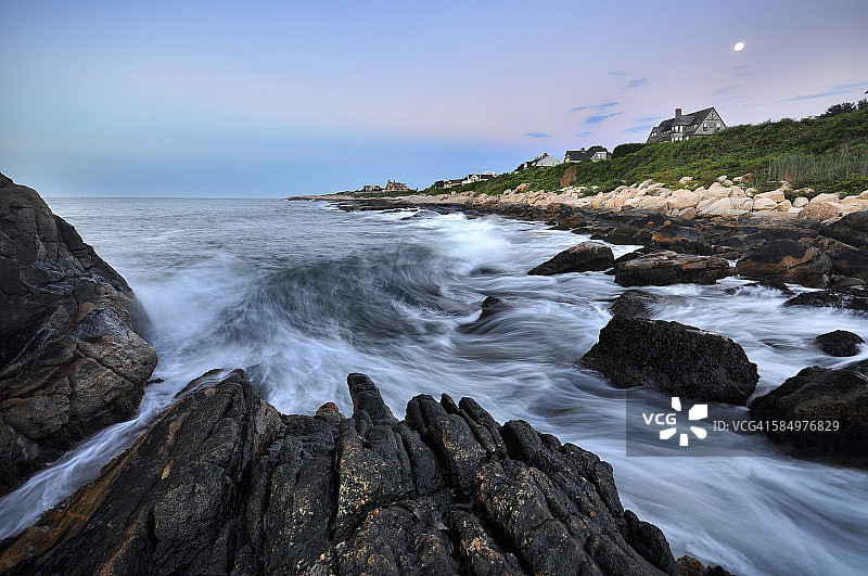 罗德岛州纳拉甘西特湾的清晨图片素材