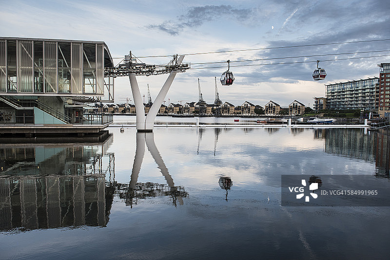 伦敦皇家维多利亚码头缆车图片素材