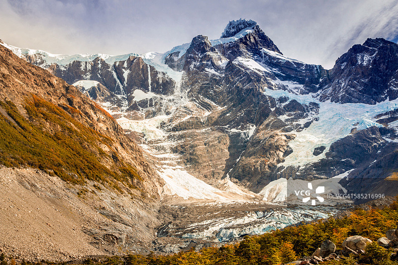 百内国家公园法兰西谷的冰川图片素材