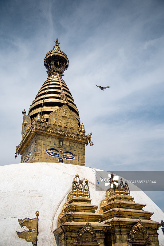 斯瓦扬布纳特佛塔上的佛眼图片素材
