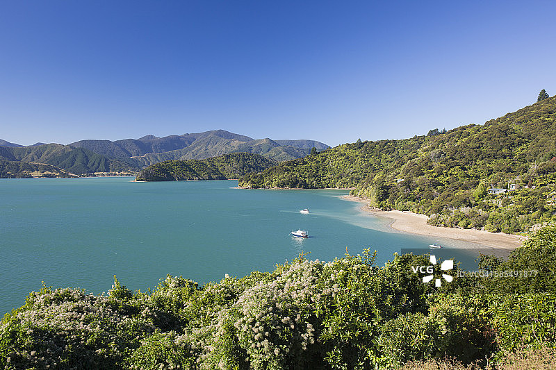皮克顿附近凯内普鲁海峡普卡蒂亚湾风光图片素材