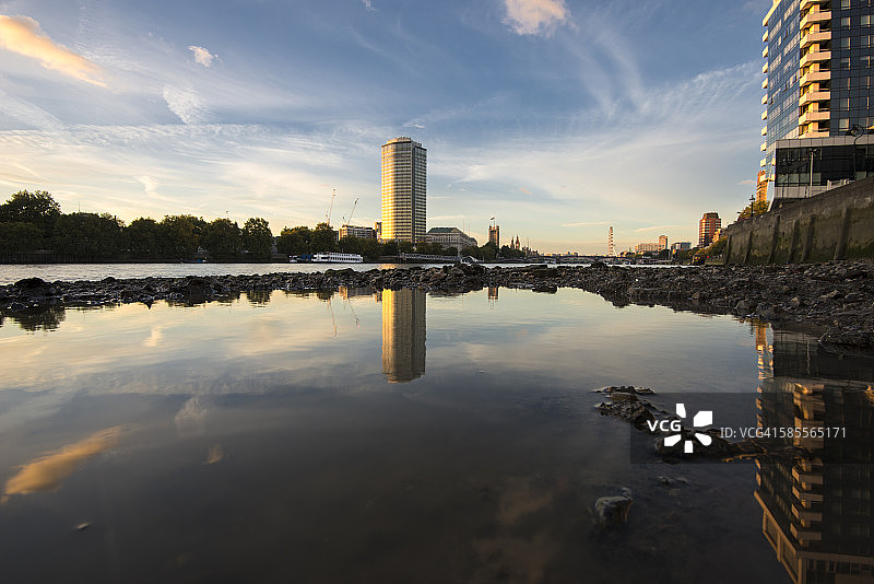 沃克斯豪尔退潮日落图片素材