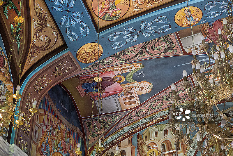 福音传道教堂的天花板细节，皮加迪亚图片素材
