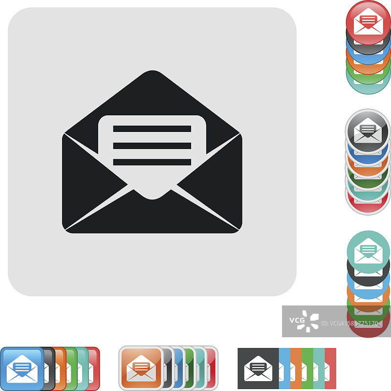 打开的信封图标图片素材