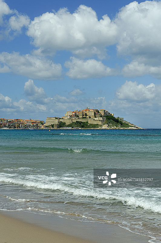 法国科西嘉上科西嘉的卡尔维景色图片素材