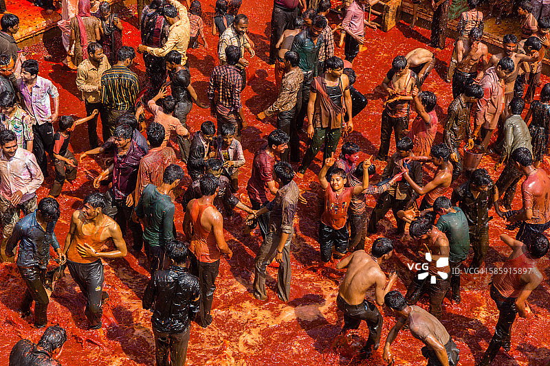 胡里节庆祝活动，巴尔迪奥，马图拉，印度图片素材