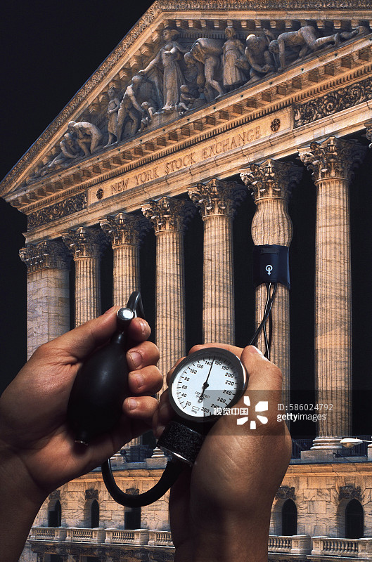 检查纽约证券交易所的脉搏图片素材