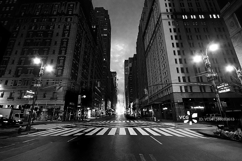 曼哈顿第七大道的空旷街道图片素材