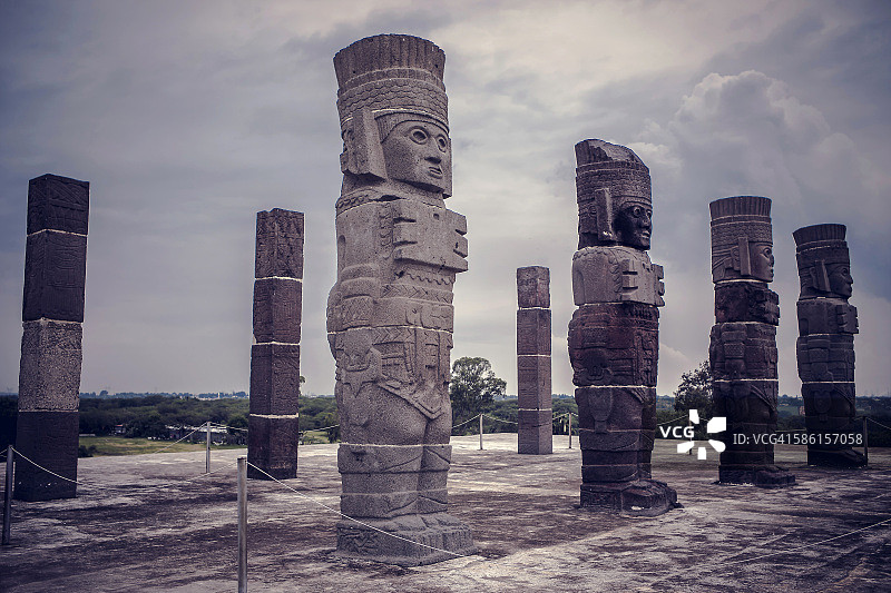 中美洲遗址：伊达尔戈州的图拉图片素材