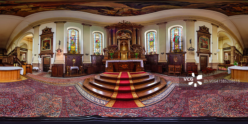 法国埃普菲格圣乔治教堂内部全景图片素材
