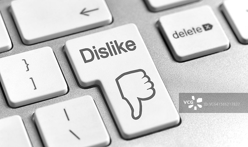 电脑键盘上的“不喜欢”键图片素材