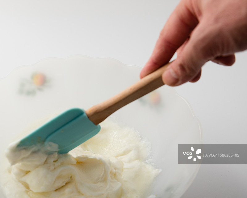 马斯卡彭奶酪和农家奶酪混合物图片素材