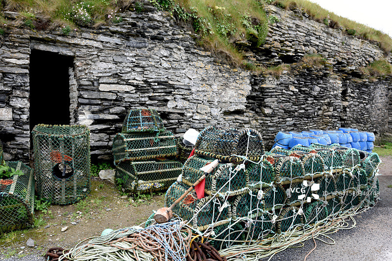 爱尔兰韦克斯福德郡斯莱德的龙虾陷阱图片素材