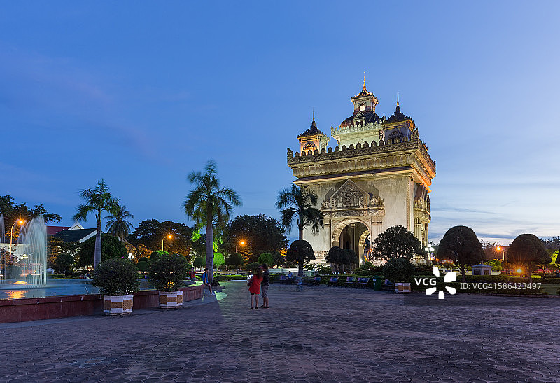 老挝万象凯旋门图片素材