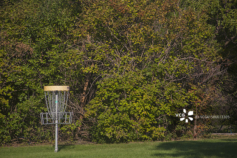 飞盘高尔夫球筐图片素材